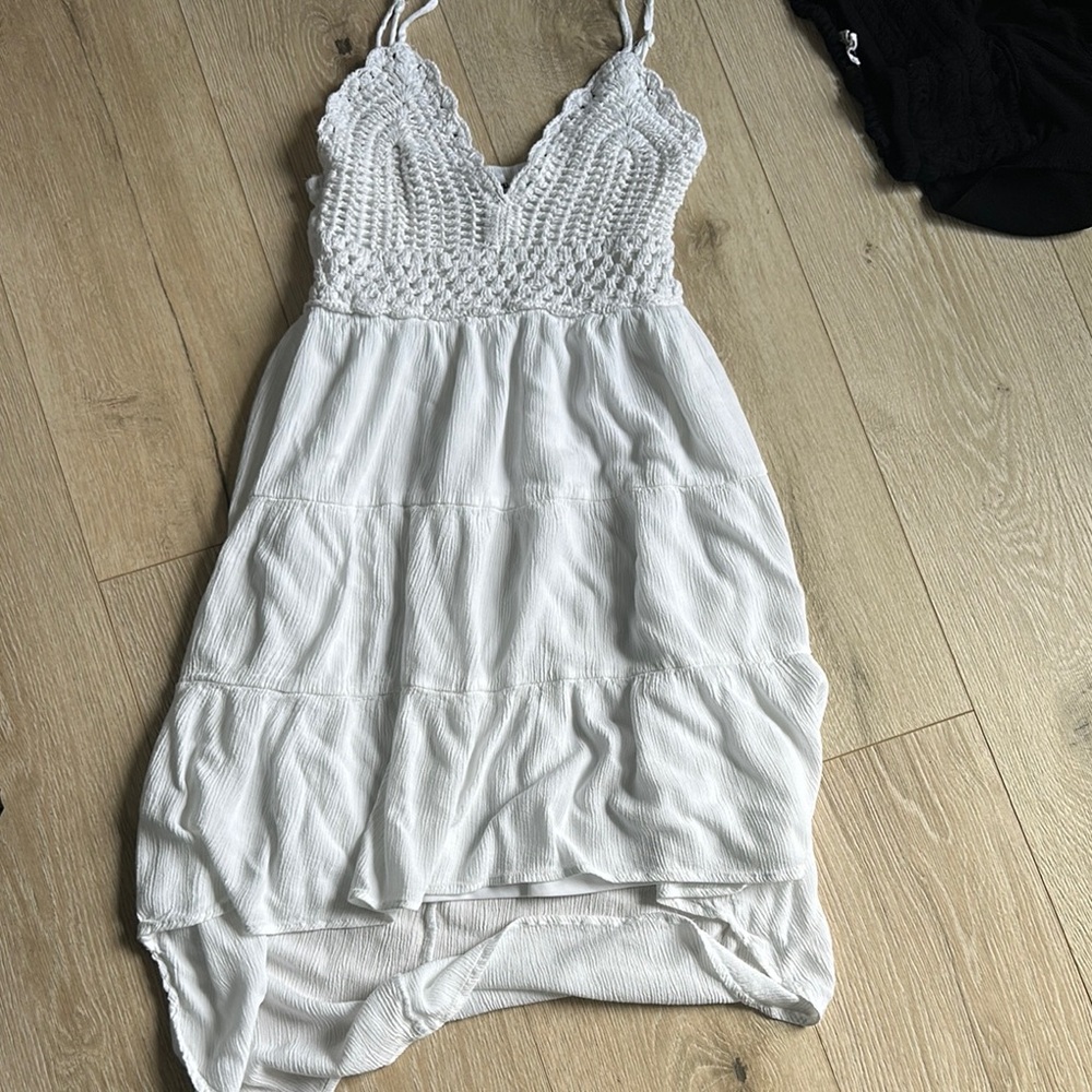 Charlotte Russe White Crochet Lace Dress size M